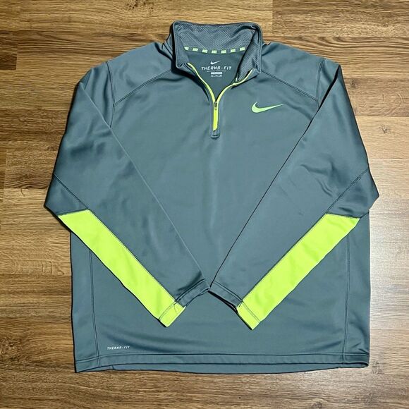 Nike Other - Nike Sweatshirt Mens XXL Gray Therma-Fit Polyester 1/4 Q Zip Lined Pullover